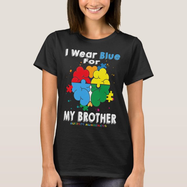 T-shirt Je Porte Du Bleu Pour Ma Sensibilisation sur l'aut (Devant)