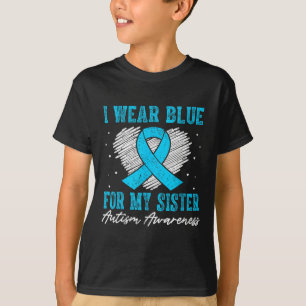 T-shirt Je Porte Du Bleu Pour Ma Soeur Sensibilisation sur