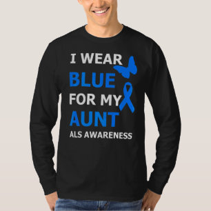 T-shirt Je Porte Du Bleu Pour Ma Tante Ruban