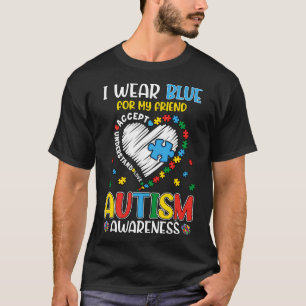 T-shirt Je Porte Du Bleu Pour Mon Ami Sensibilisation sur