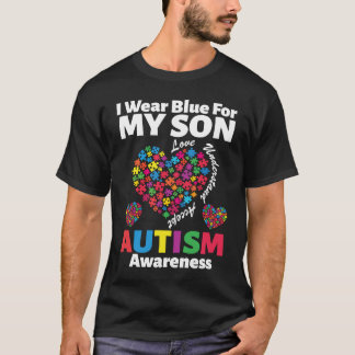 T-shirt Je Porte Du Bleu Pour Mon Fils Mois De Sensibilisa