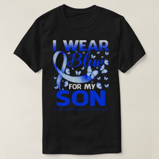T-shirt Je Porte Du Bleu Pour Mon FILS Sensibilisation au  (Design devant)