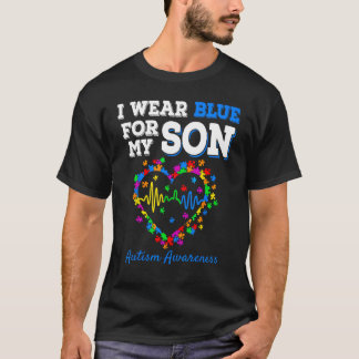 T-shirt Je Porte Du Bleu Pour Mon Fils Sensibilisation sur
