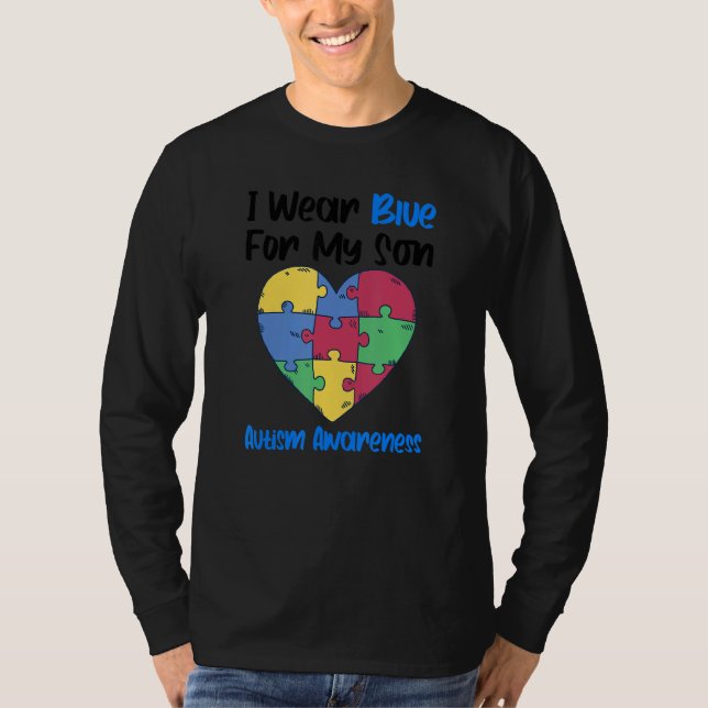 T-shirt Je Porte Du Bleu Pour Mon Fils Sensibilisation sur (Devant)