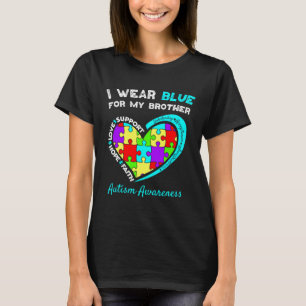 T-shirt Je Porte Du Bleu Pour Mon Frère Enfants Sensibilis