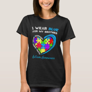 T-shirt Je Porte Du Bleu Pour Mon Frère Enfants Sensibilis