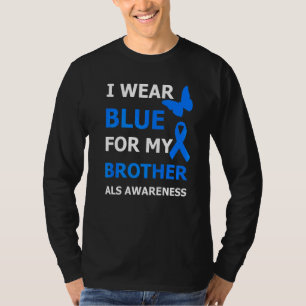 T-shirt Je Porte Du Bleu Pour Mon Frère Ruban 1