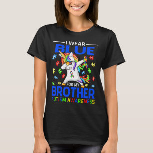 T-shirt Je Porte Du Bleu Pour Mon Frère Sensibilisation su