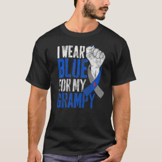 T-shirt Je Porte Du Bleu Pour Mon Grampy Diabète Sensibili