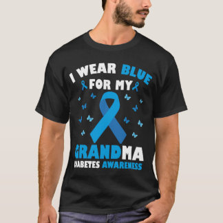T-shirt Je Porte Du Bleu Pour Mon Grand-Mère Sensibilisati