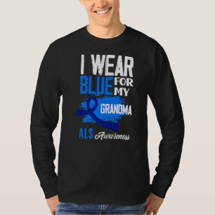 T-shirt Je Porte Du Bleu Pour Mon Grand-Mère Soutien Aussi