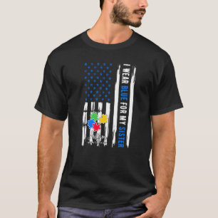 T-shirt Je Porte Du Bleu Pour Mon Mois De Sensibilisation 