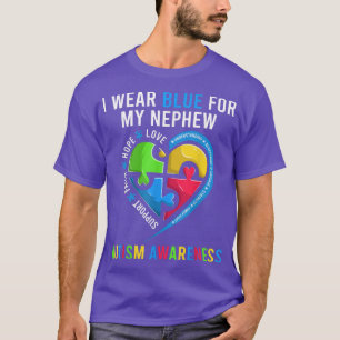 T-shirt Je Porte Du Bleu Pour Mon Nephew S, Oncle Tante Au