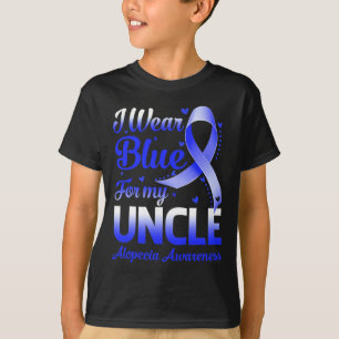 T-shirt Je Porte Du Bleu Pour Mon Oncle Alopécie Sensibili
