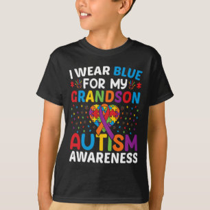 T-shirt Je Porte Du Bleu Pour Mon Petit-Fils Sensibilisati