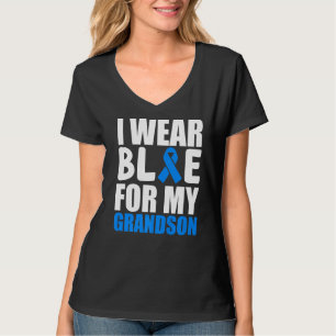 T-shirt Je Porte Du Bleu Pour Mon Petit-Fils Sensibilisati