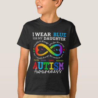 T-shirt Je Porte Du Blues Pour Ma Fille Sensibilisation su