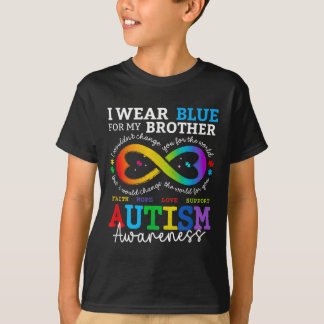T-shirt Je Porte Du Blues Pour Mon Frère Sensibilisation s