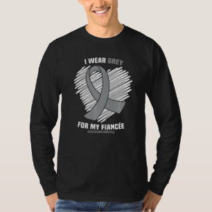 T-shirt Je Porte Du Gray Pour Mon Fiancée Gbm Glioblastoma