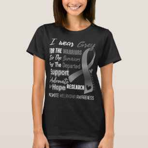 T-shirt Je Porte Du Gris Pour Le Melanoma Sensibilisation