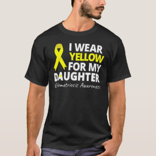 T-shirt Je Porte Du Jaune Pour Ma Fille Endometriosis Ribb