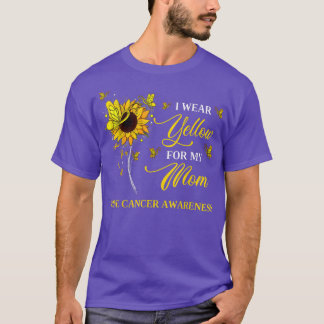 T-shirt Je Porte Du Jaune Pour Ma Sensibilisation Au Cance