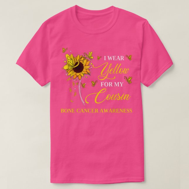 T-shirt Je Porte Du Jaune Pour Ma Sensibilisation Au Cance (Design devant)