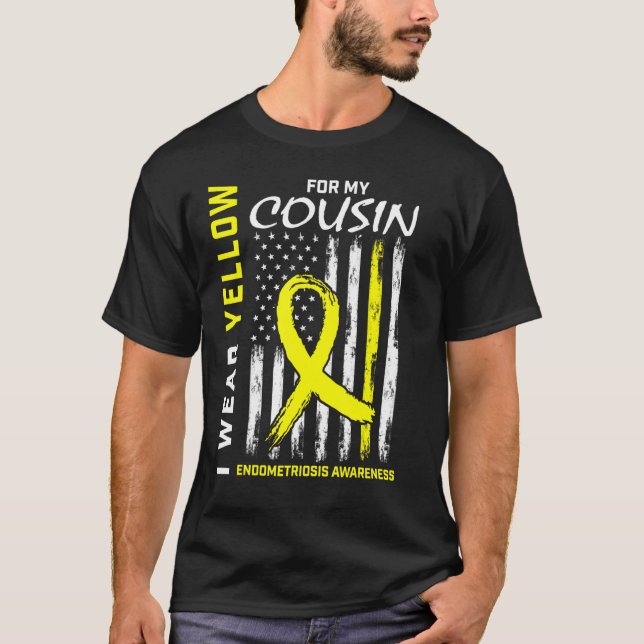 T-shirt Je Porte Du Jaune Pour Mes Lauréats D'Endometriose (Devant)