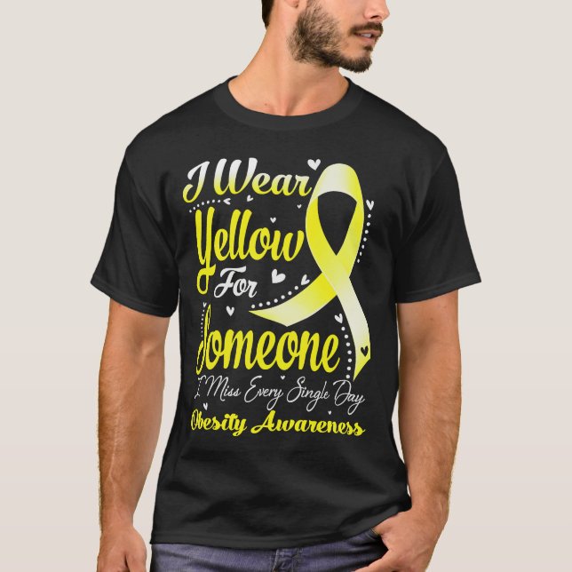 T-shirt Je Porte Du Jaune Pour Quelqu'Un Sensibilisation À (Devant)