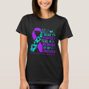 T-shirt Je Porte Du Purple Et Turquoise Pour Mon Frère Sui