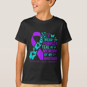 T-shirt Je Porte Du Purple Et Turquoise Pour Mon Frère Sui