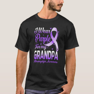 T-shirt Je Porte Du Purple Pour Mes Grand-Pères Fibromyalg