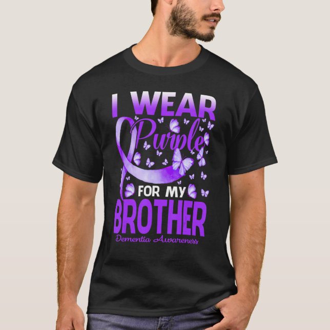 T-shirt Je Porte Du Purple Pour Mon Frère Sensibilisation  (Devant)