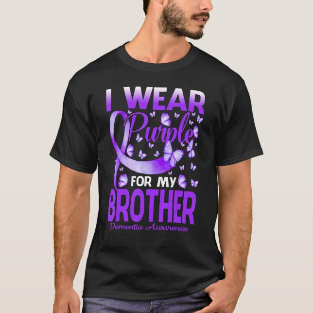 T-shirt Je Porte Du Purple Pour Mon Frère Sensibilisation  (Devant)