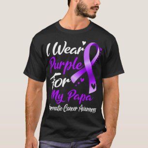 T-shirt Je Porte Du Purple Pour Mon Papa Pancreatic Cancer