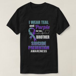 T-shirt Je Porte Du Purple Turquoise Pour La Prévention Du