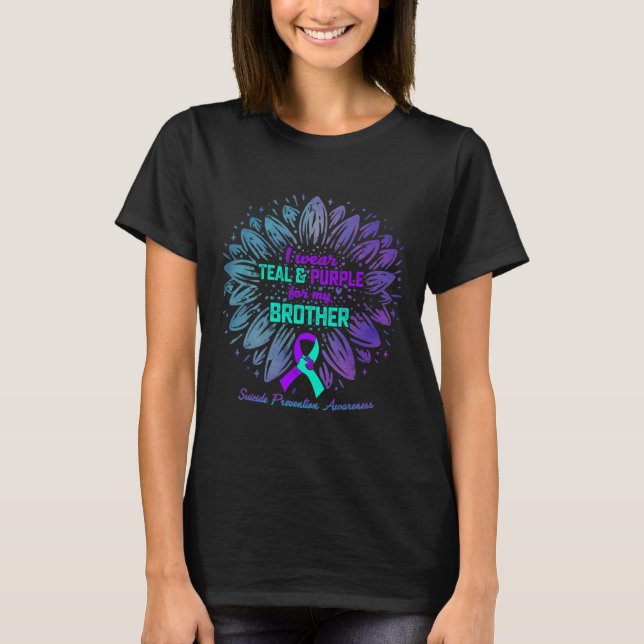 T-shirt Je Porte Du Purple Turquoise Pour La Prévention Du (Devant)