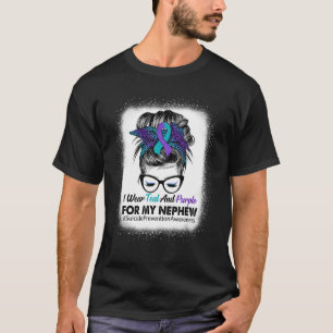 T-shirt Je Porte Du Purple Turquoise Pour La Prévention Du