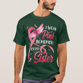T-shirt Je porte du rose en mémoire de ma sœur messy bun S