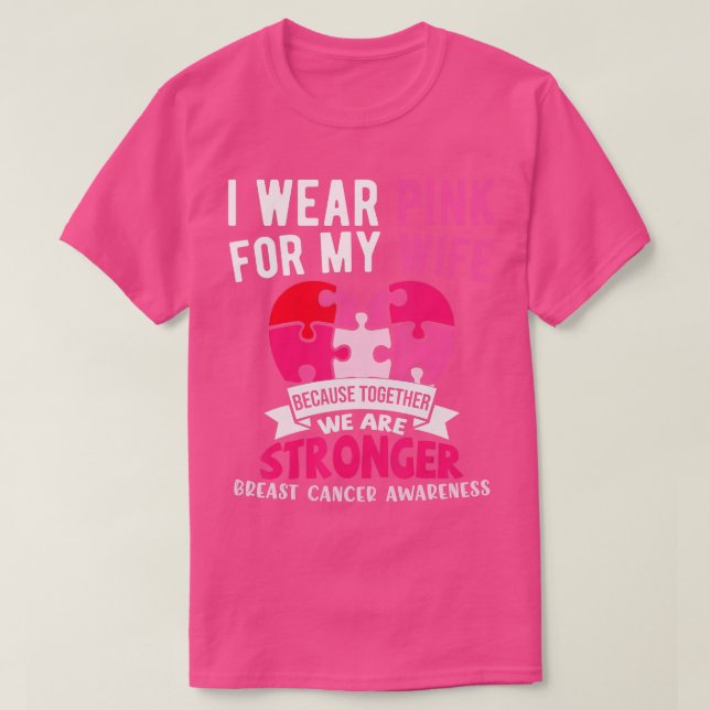 T-shirt Je Porte Du Rose Pour Ma Femme Sensibilisation Au  (Design devant)