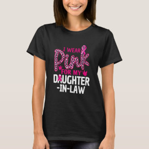 T-shirt Je porte du rose pour ma Fille en droit léopard Mè