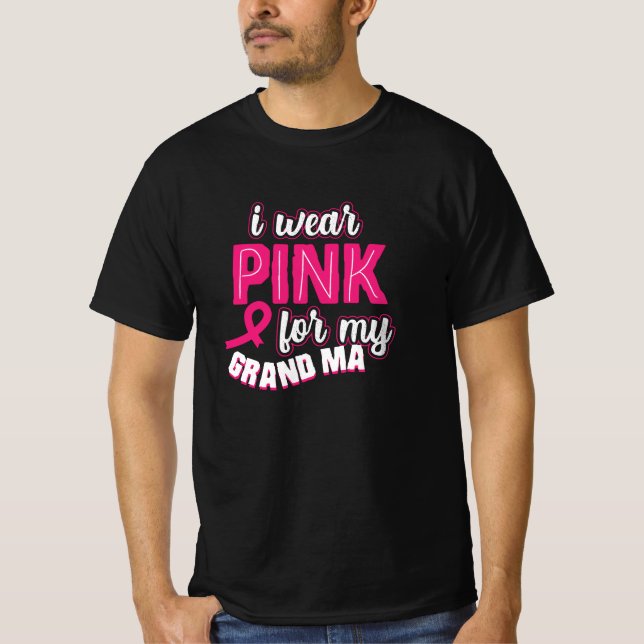 T-shirt Je Porte Du Rose Pour Ma Grand-Mère (Devant)