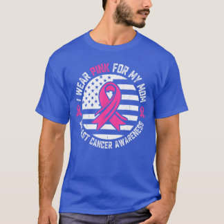 T-shirt Je porte du rose pour ma mère, sensibilisation au