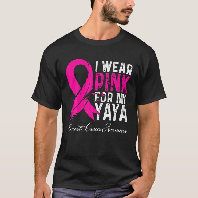 T-shirt Je Porte Du Rose Pour Ma Sensibilisation Au Cancer (Devant)