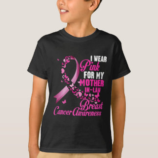 T-shirt Je Porte Du Rose Pour Mon Belle-Mère Cancer Du Sei