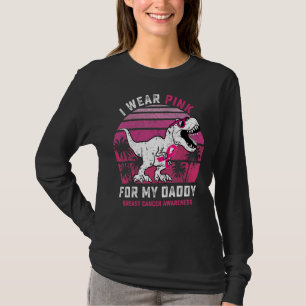 T-shirt Je Porte Du Rose Pour Mon Papa Rex Dinosaur Ribbon
