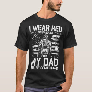 T-shirt Je Porte Du Rouge Le Vendredi Pour Mon Père Jusqu'