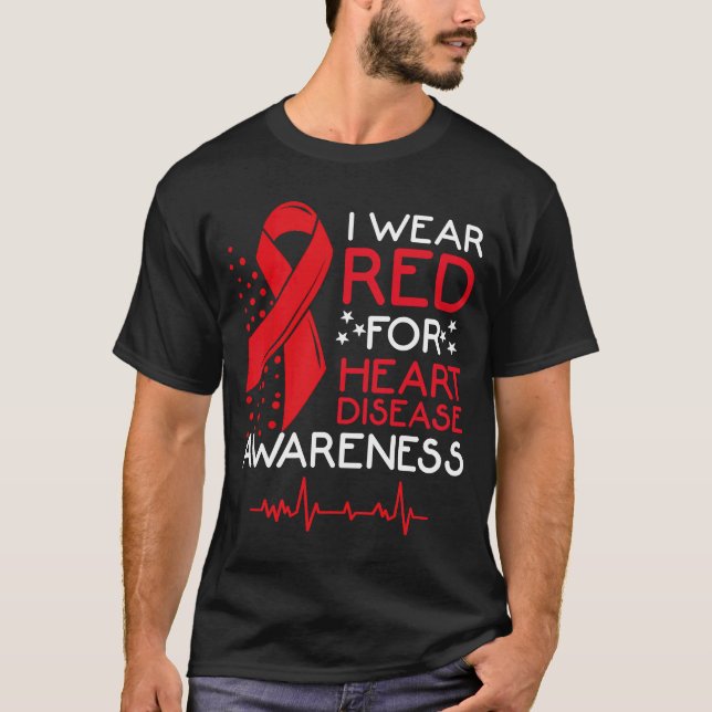 T-shirt Je Porte Du Rouge Pour Le Mois De Sensibilisation  (Devant)