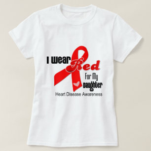 T-shirt Je Porte Du Rouge Pour Ma Fille Maladie Cardiaque