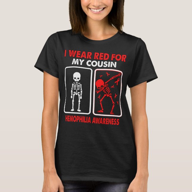 T-shirt Je Porte Du Rouge Pour Ma SENSIBILISATION À L'HÉMO (Devant)